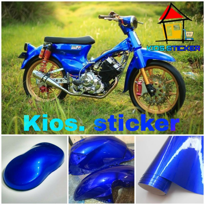 Skotlet Motor Biru Candy Sekotlet Biru Metalik Candy Stiker Warna Biru Metallic