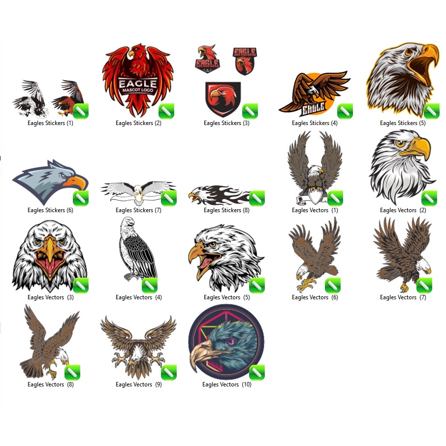 Eagles Stickers Set Vector - Coreldraw