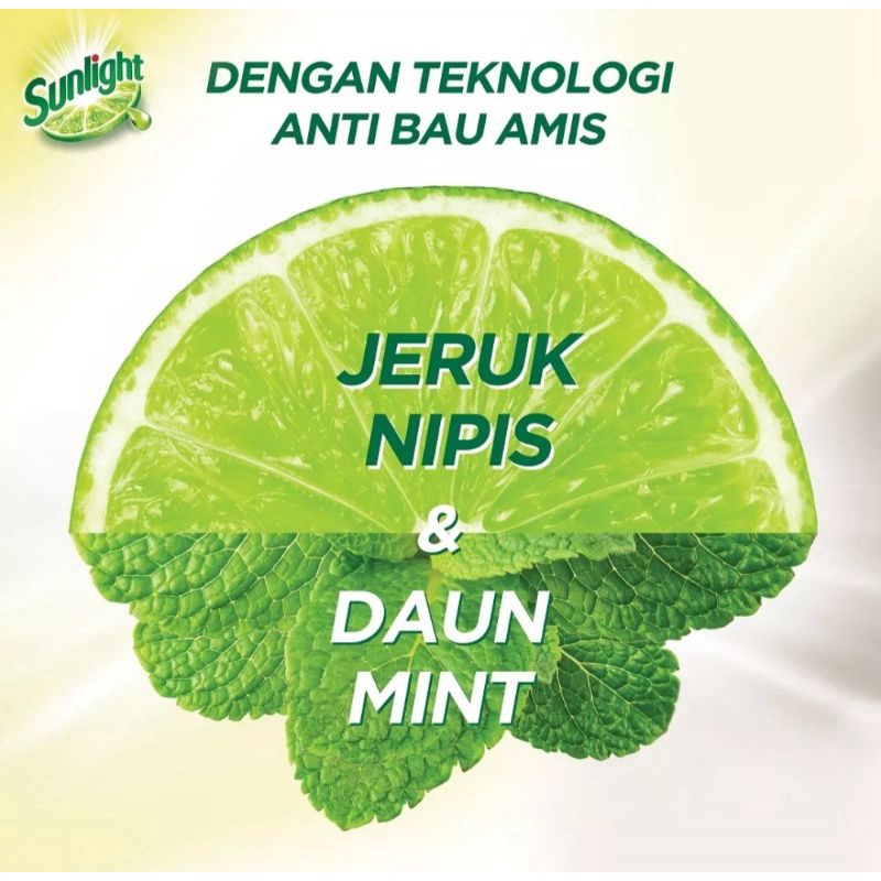 SUNLIGHT Sabun Pencuci Piring Extra Anti Bau Jeruk Nipis &amp; Daun Mint 650ml