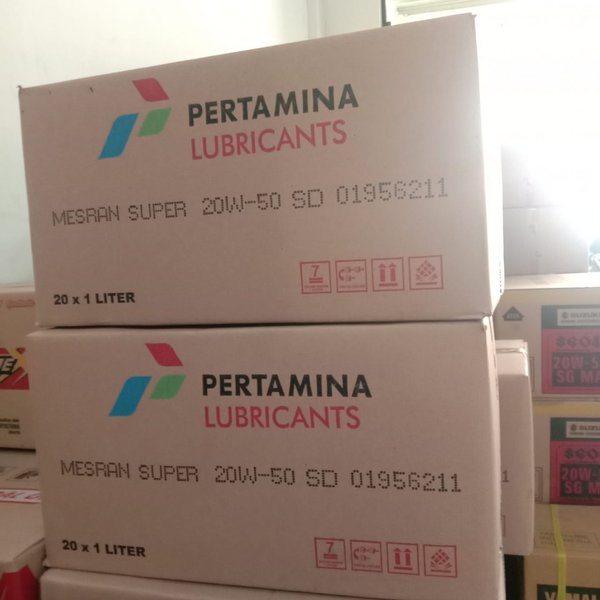 Harga Per Dus Grosir Oli Mesran Super Sae 20W-50 1L Isi 20