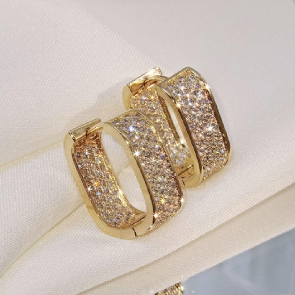 Agustinina Hoop Earrings Untuk Wanita Mewah Indah Perhiasan Halus Pernikahan Eropa Cubic Zircon Piercing Ear Jewelry