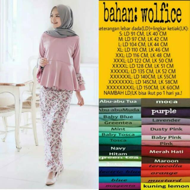 Stelan kebaya modern wanita jumbo bigsize ld 150