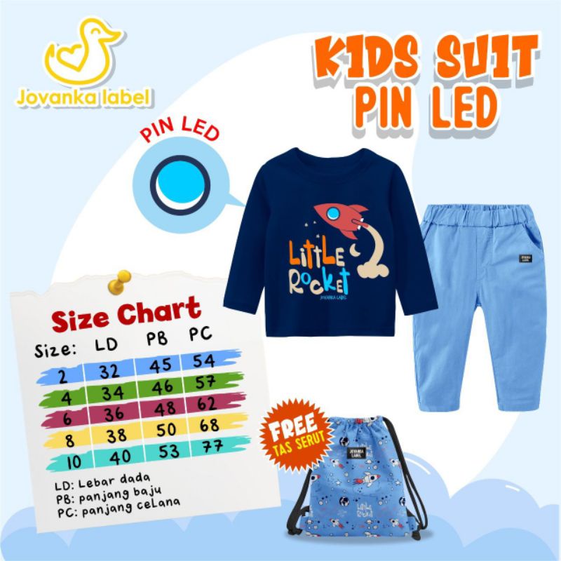 Afsheenastore Setelan Anak Set Kids Suit Pin Led By Jovanka