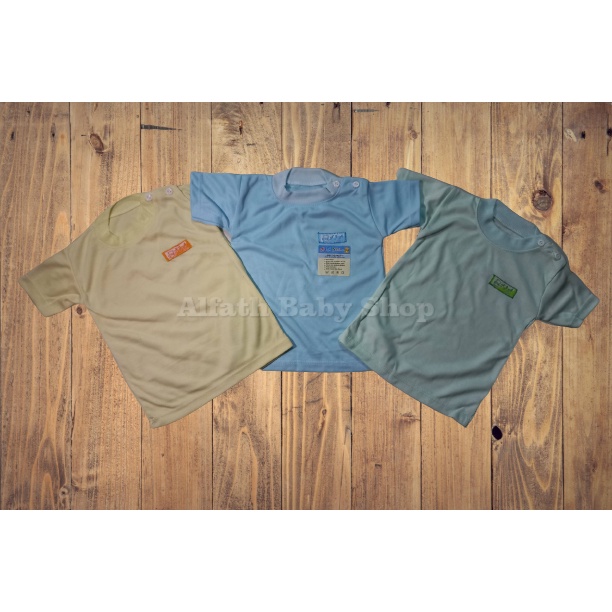 Atasan Baju Bayi Tangan Pendek Size M Polos Arimbi NJA Kancing Pundak
