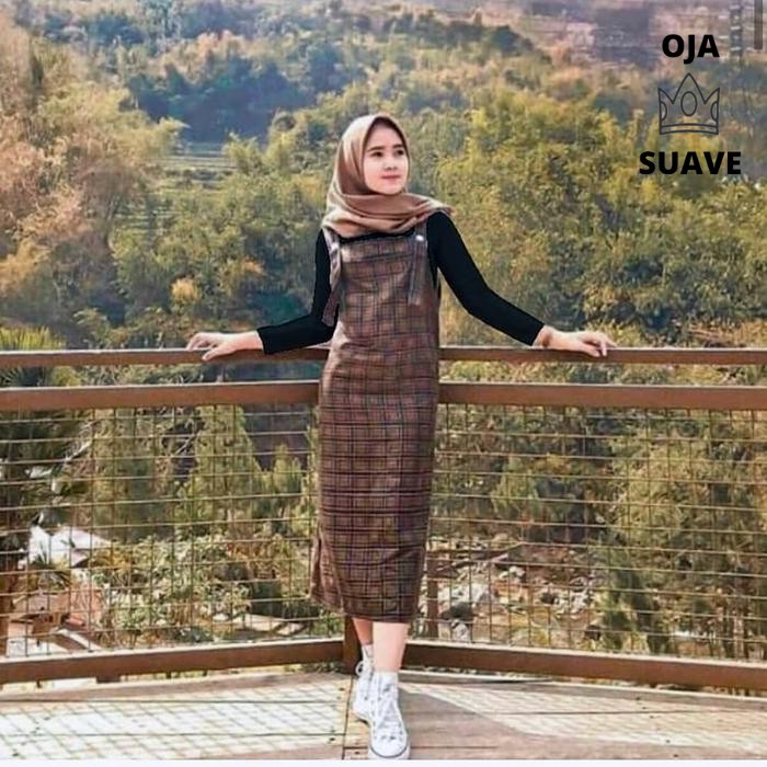 Overall set wanita | Overall set | Baju overall wanita | Cokelat