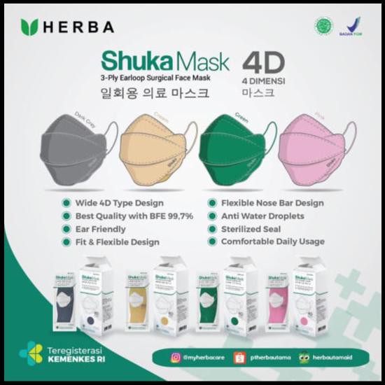 Masker Shuka Surgical Face Mask 4D per sachet isi 1 masker