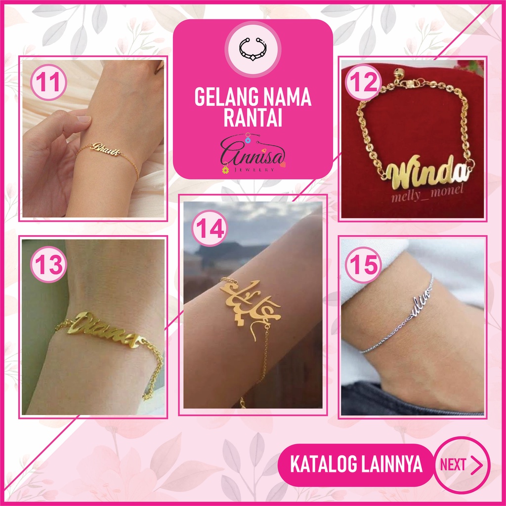 Gelang Nama Rantai Simple BEST SELLER