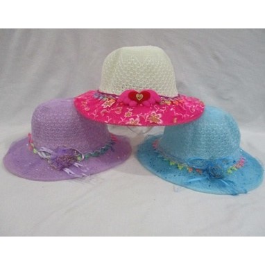 Topi Pantai Anyam Renda Balita Anak Motif Bunga/Topi Anak Import