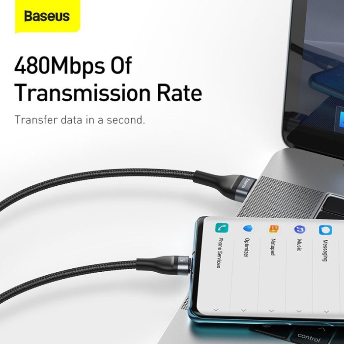 Baseus Kabel Data Fast Charging 3IN1 Micro+Lightning+Type-C 5A 1.2M