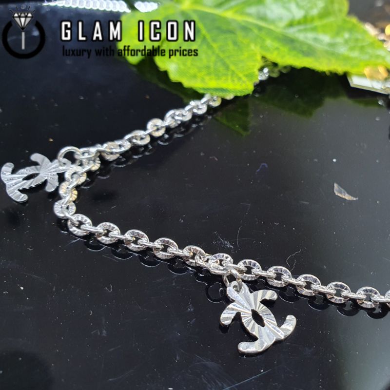 Gelang Kaki SL  Bandul Huruf Canal G0637 GKS