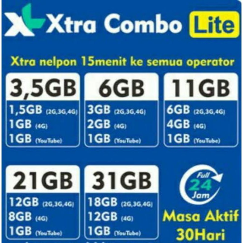 Kuota Internet XL X-tra Combo Lite