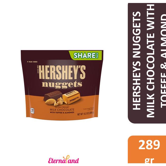 

Hershey Nuggets Milk Chocolate With Toffee & Almond - Cokelat Impor
