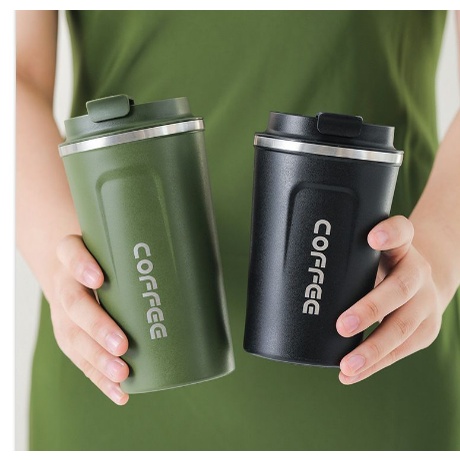 Termos Kopi Travel Mug Anti Tumpah dengan Tutup-Cangkir Termos untuk Menjaga Panas/Es Kopi, Teh,Bir