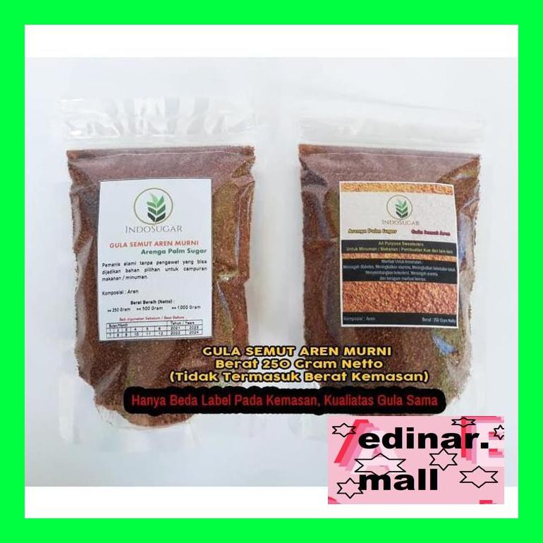 

50Siusbu Gula Aren Organik - Gula Semut Aren Asli 250 Gram Netto Bud050S