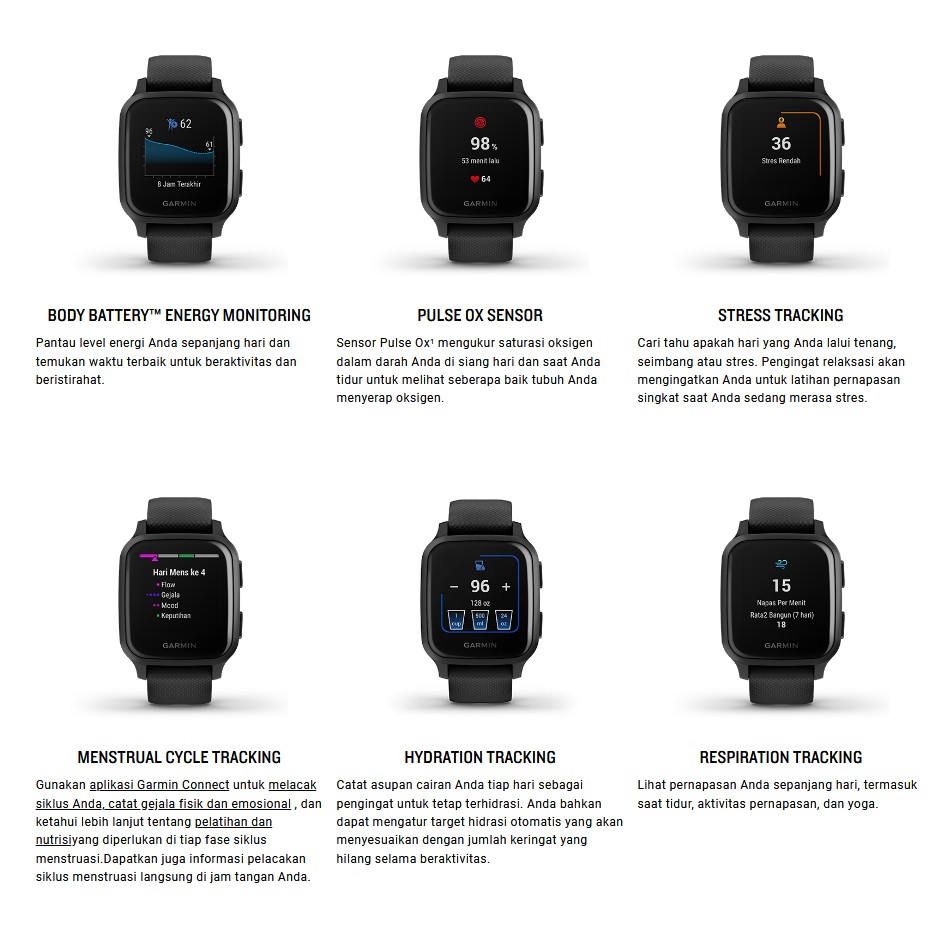 Garmin Venu SQ Music Smartwatch Garmin Square - Garansi Resmi TAM