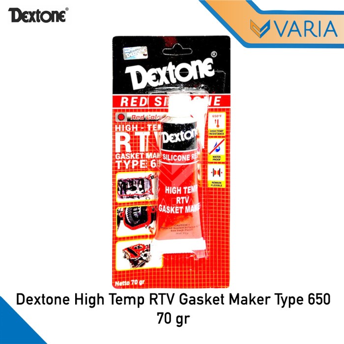 Dextone Red Silicone High Temp RTV 70 gr Lem Gasket Maker Type 650