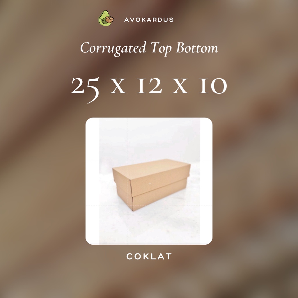 

Kardus Corrugated Die Cut 25x12x10 Top Bottom Kotak Dus Brownies
