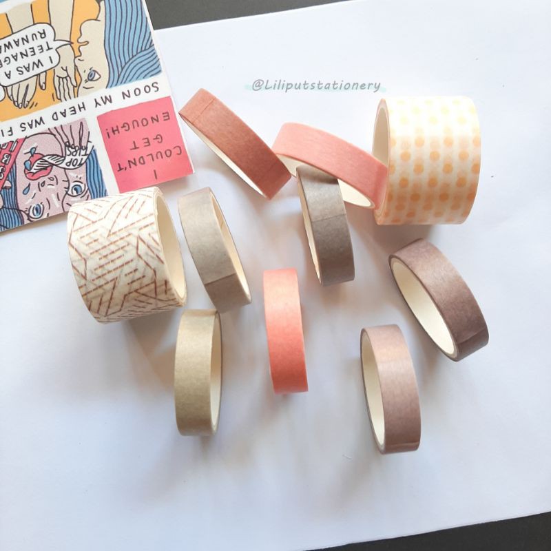 

Agugu Masking Tape Isi 10 - Washi Tape/Isolasi Warna-Warni