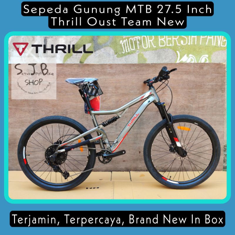 Sepeda Gunung MTB 27.5 Inch THRILL OUST TEAM New Alloy 1x10 Speed Rem Hydraulic FULL SUSPENSI