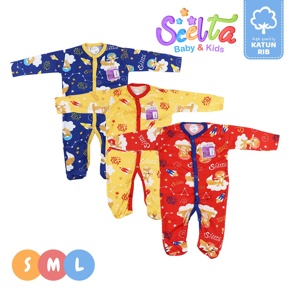 Scelta Baby - Jumpsuit Panjang Jumper Unisex Kaki Tutup Buntung Romper Rompr Bodysuit Jb C 222