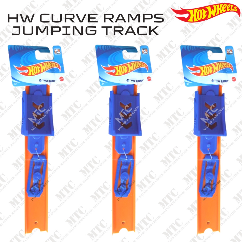 Hot Wheels Track Builder Curve Ramps Track Landai Untuk Lompatan