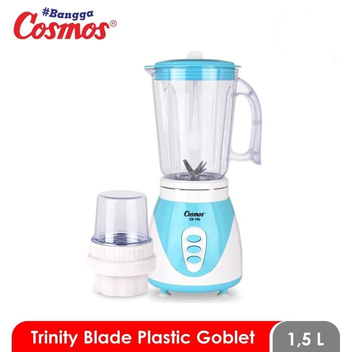 COSMOS Blender Plastik 1,5 Liter Trinity 2in1 2 Tabung CB 190 - Garansi Resmi 1 tahun