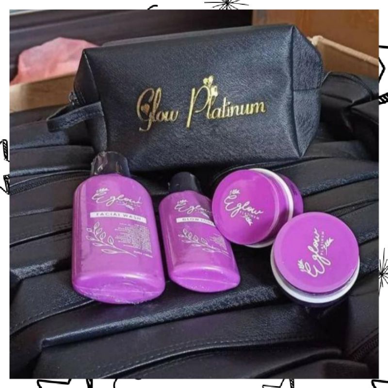 Skincare Eglow Platinum Ecer/Day Cream/Night Cream/Glow Toner/Facial Wash/Acne/Whitening