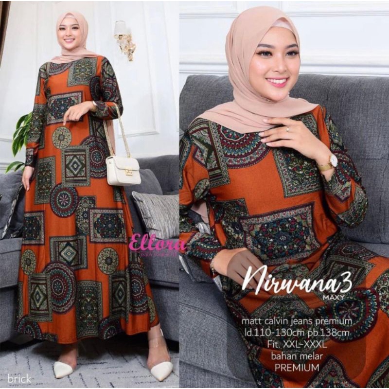 Kenzie Dress - Gamis Calvin Jeans Terbaru Jumbo LD100-110 XL-XXXXL / R.27 - 022-6000 / R.27 - 023-5380