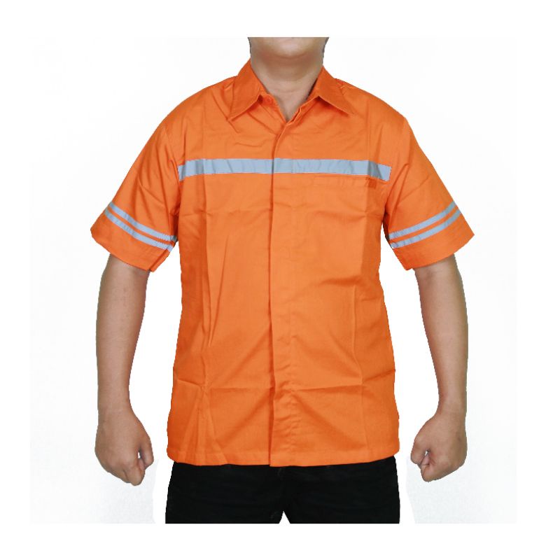 baju safety tangan pendek Baju Lapangan Baju mekanik baju Werpack atasan