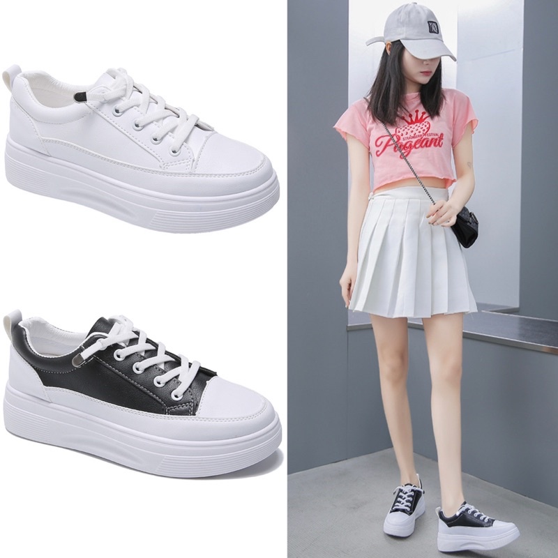 AVANCEID 1801 Sepatu Sneakers Wanita Sekolah Olahraga Sport Hitam Putih Import