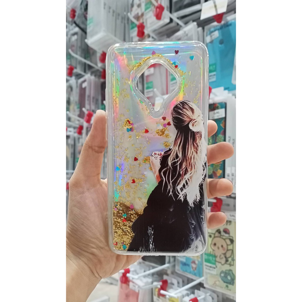 Case hp import VIVO Y51 2020  Glitter Dynamic Liquid Quicksand Case Motif cewe katus bts