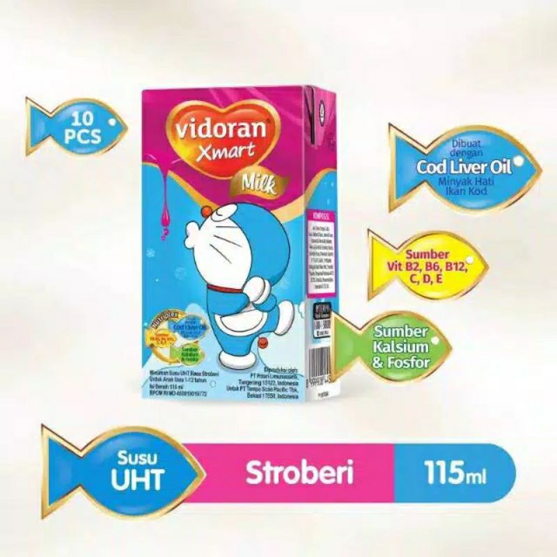 susu vidoran smart uht rasa strawbery mini