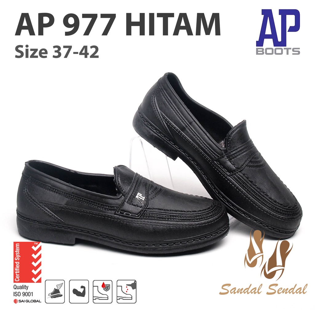 Sepatu pantofel AP Boots AP 977 Hitam - Sepatu Kantor