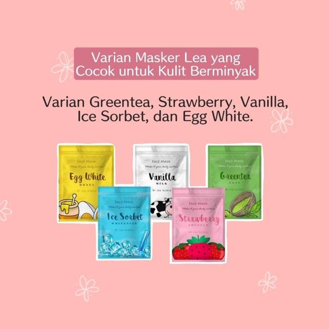 Masker wajah 20 gram-masker bubuk lea gloria 10  varian-organic &amp; non