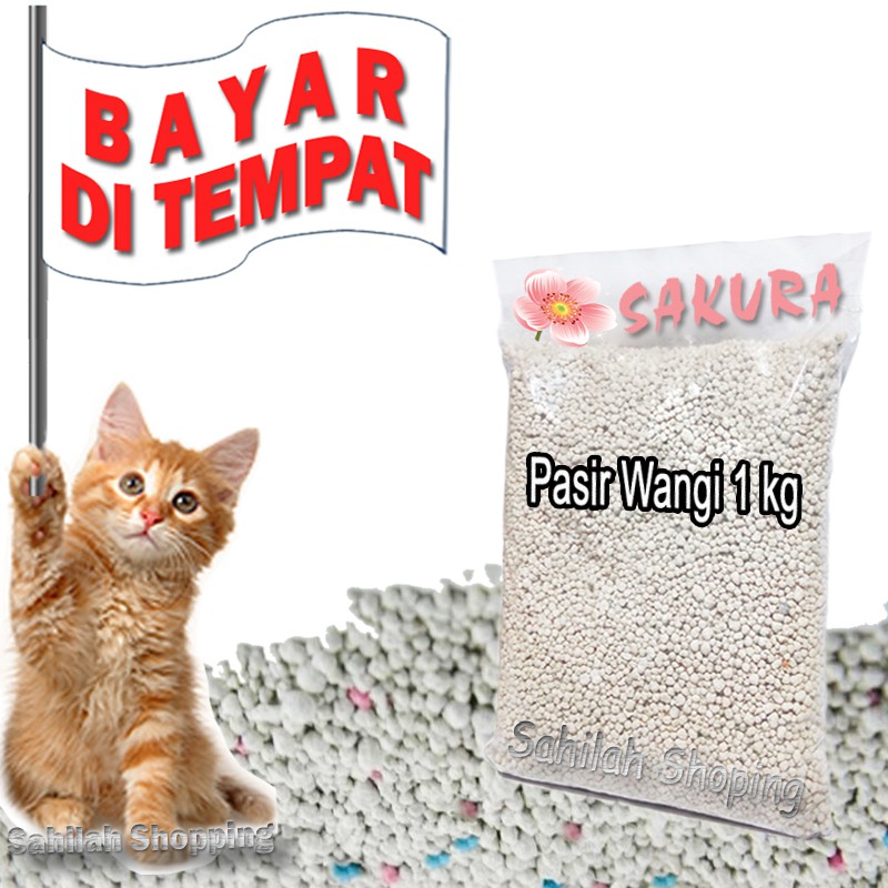 TERMURAH PASIR WANGI GUMPAL HEWAN KUCING ANJING PENGHILANG BAU KOTORAN 1 KG AROMA SAKURA