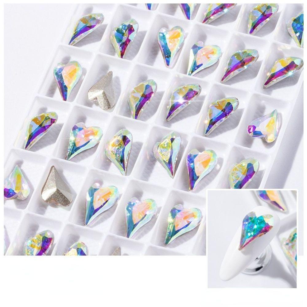MXBEAUTY Wanita Paku Charms Bentuk Hati Shiny Droplet shape Nail Kecantikan Kuku Salon Manicure Aksesoris 3D Dekorasi Kuku