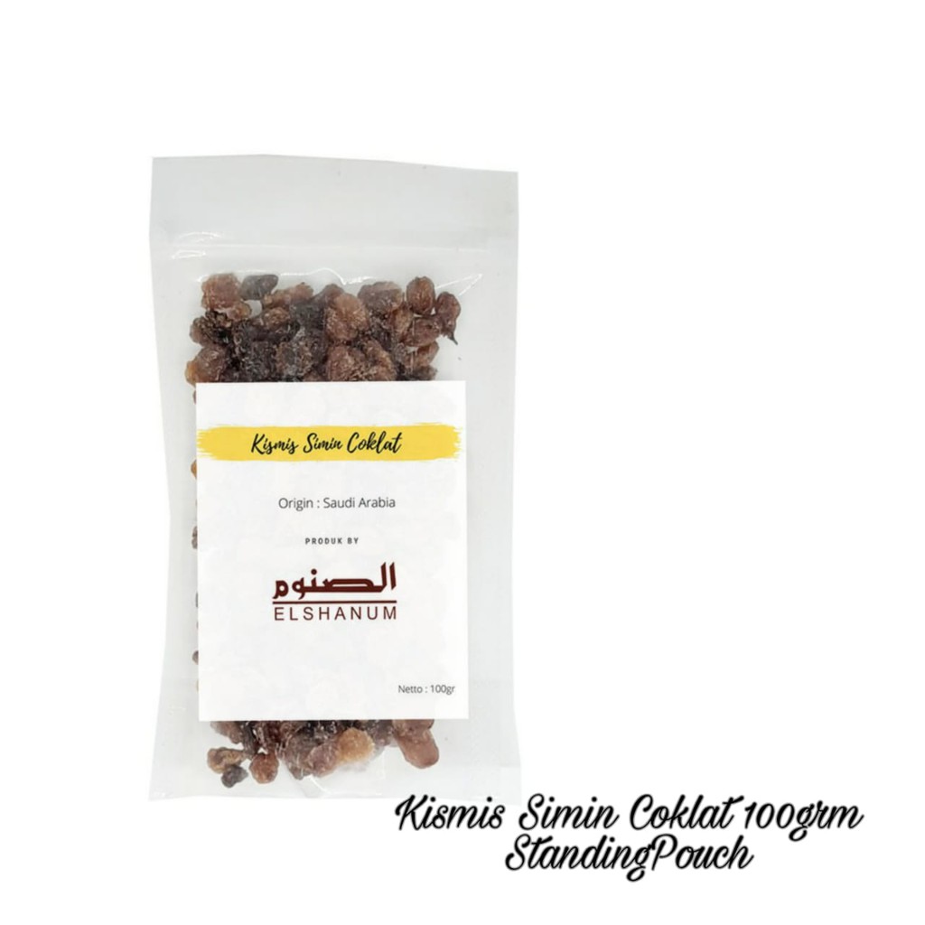 

KISMIS SIMIN COKLAT ELSHANUM 250gr stadingPouch / KISMIS SIMIN / KISMIS COKLAT / KISMIS