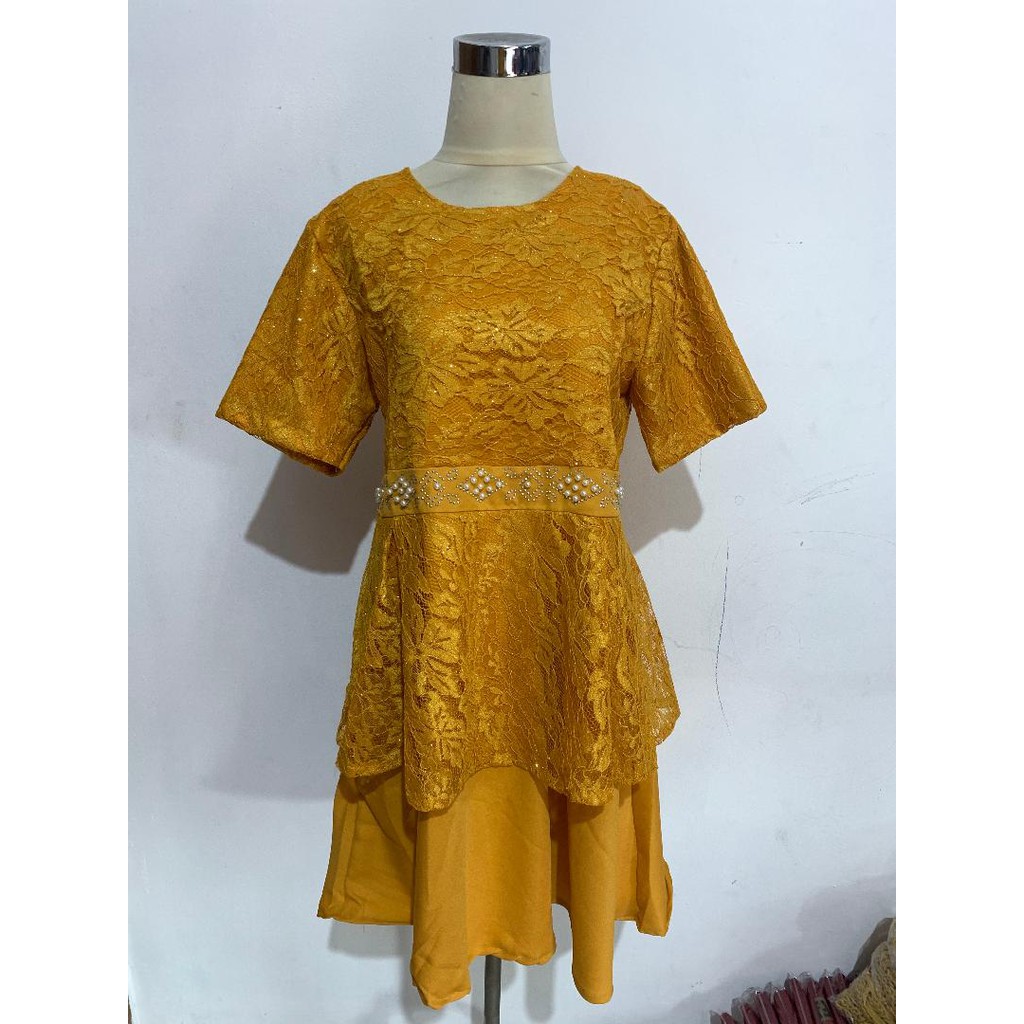 DRESS LAYLA -  TUNIK ABG ANAK MUDA PESTA ACARA IDUL FITRI MEWAH BRUKAT TILE MUTIARA PAYET POLOS