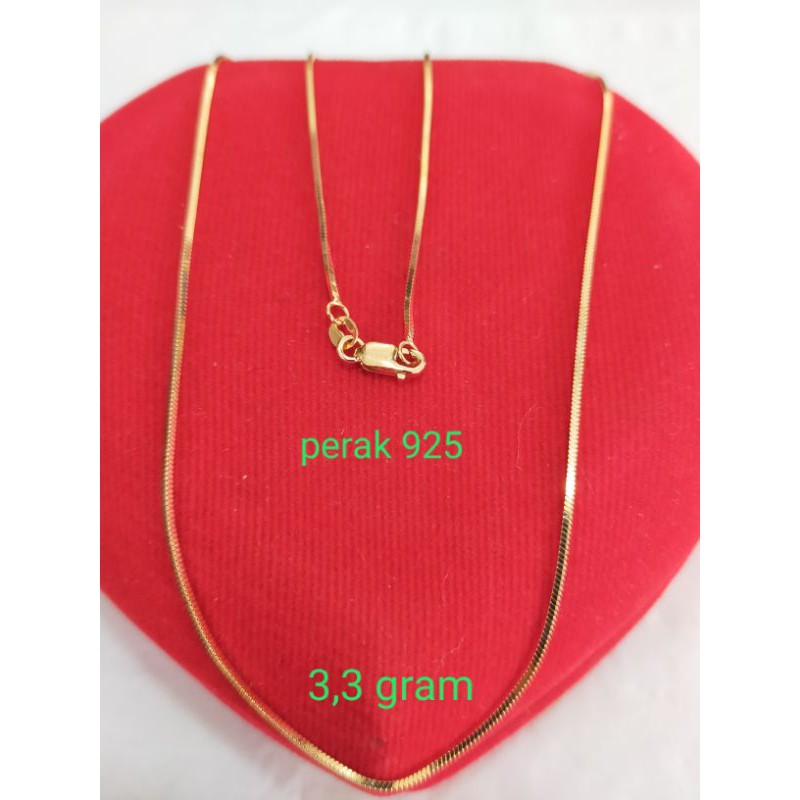 Kalung kasandra, perak 925, Sepuh emas rosegold