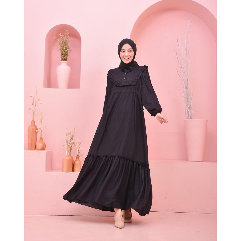 100% REALPICT Dinata dress terbaru // harga promo bahan katun rayon