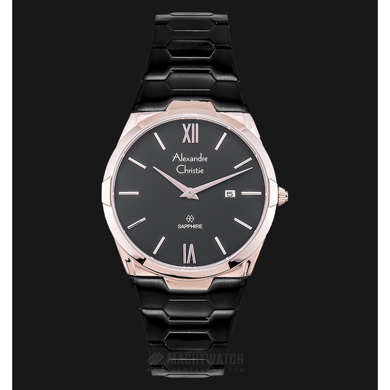 Alexandre Christie AC 8542 MD BBRBA Men Black Dial Black Stainless Steel Strap