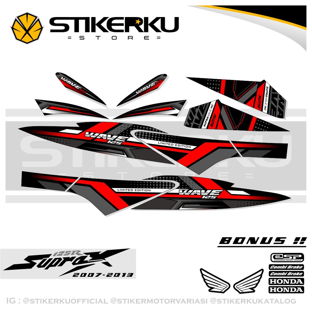 STRIPING SUPRA X 125 / CW / SW /FI / BARU / STIKER SUPRA / STICKER / VARIASI / ORI / SMPLE 2007-2013