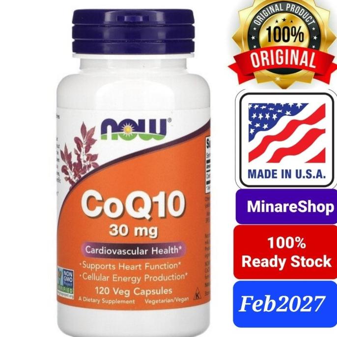 Now Foods USA CoQ10, 30 mg, 120 Veg Capsules Co-enzyme Q10 Vegan