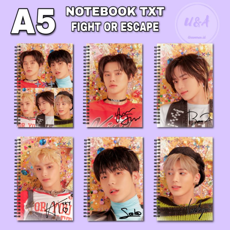 

NOTEBOOK A5 TXT FIGHT OR ESCAPE Yeonjun Soobin Beomgyu Escape ver. Murah
