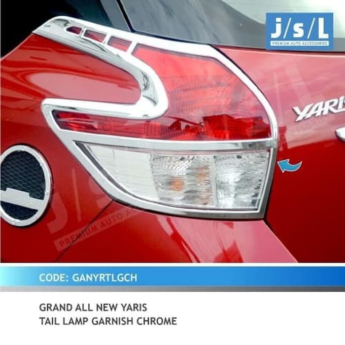 Garnish lampu belakang grand All New Yaris chrome