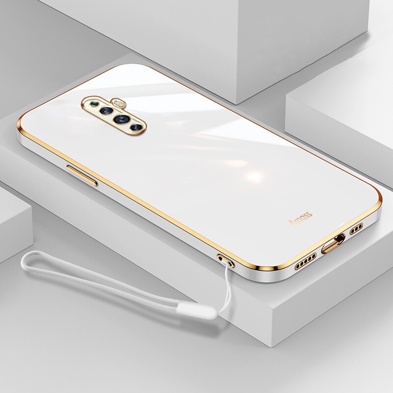 Soft case Silikon Plating Desain AnDyH Dengan lanyard Untuk OPPO Reno 2F 2Z