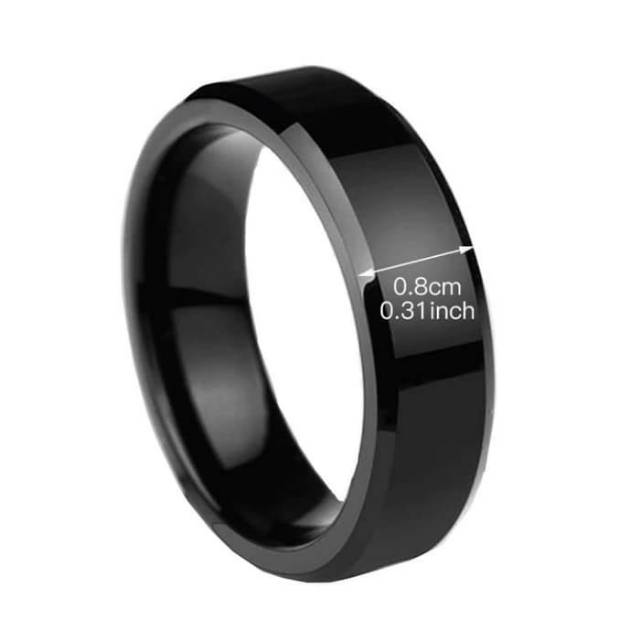 CINCIN COUPLE HITAM - PERHIASAN TITANIUM STAINLESS STEEL