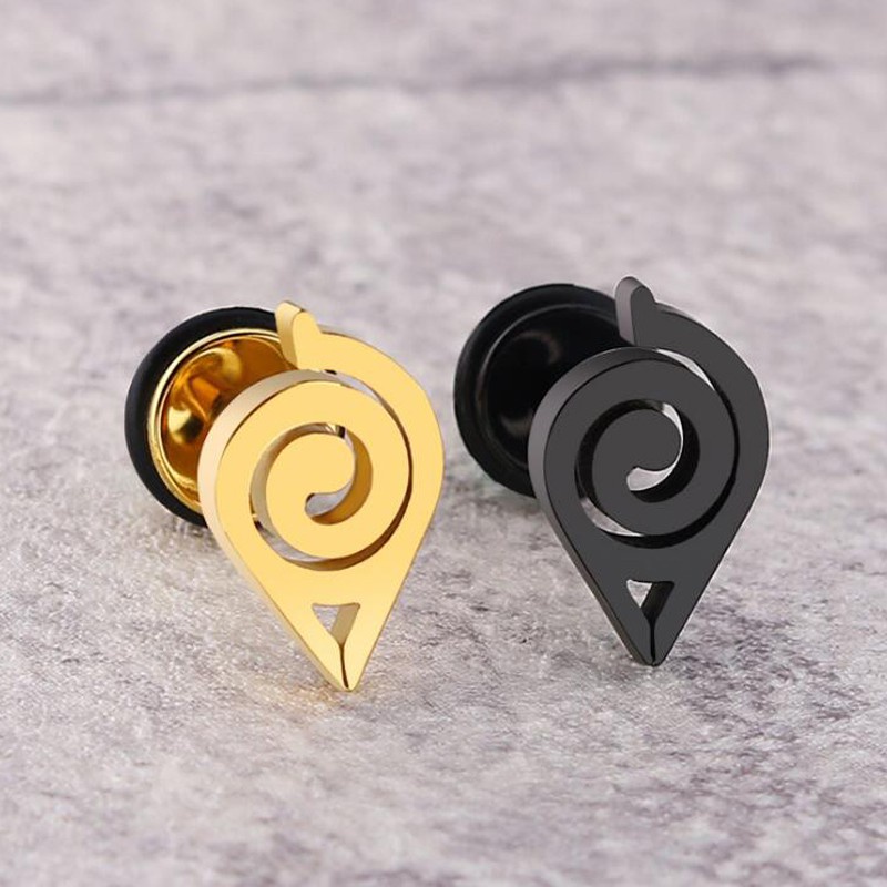 Anting Titanium Steel Hypoallergenic Anime Naruto Unik Modis Trendi Keren Gaya Hip-Hop Anting Perempuan Pria