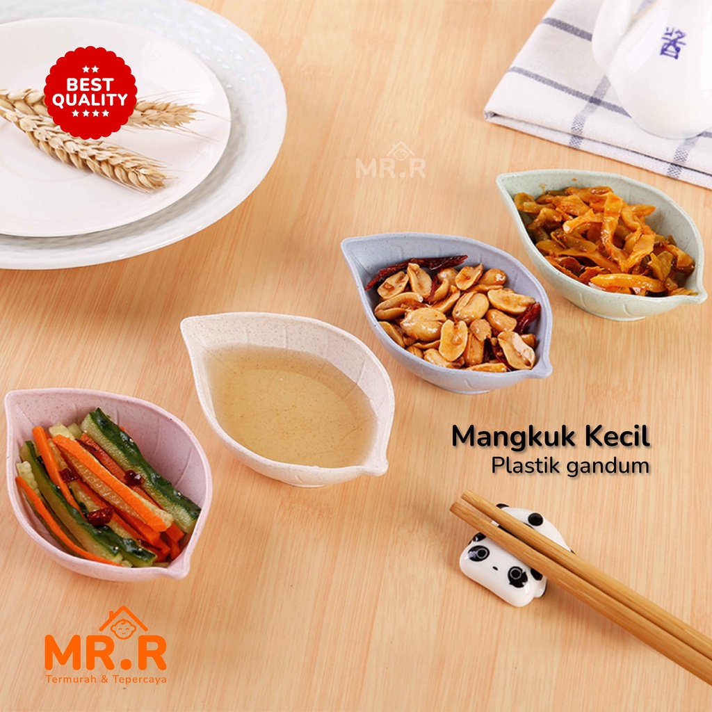 Tempat Makanan Mangkuk Kecil Plastik Jerami Gandum Mangkok Mini Sambal Saus Kecap Wadah Makan