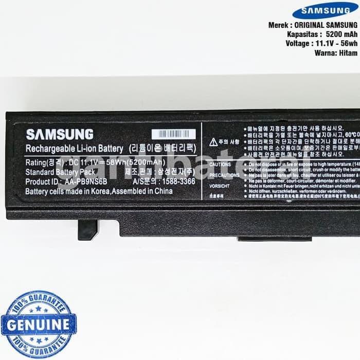 Original Baterai Samsung NP300 NP355V4X NP355E4X NP355U4X AA-PB9NC6B